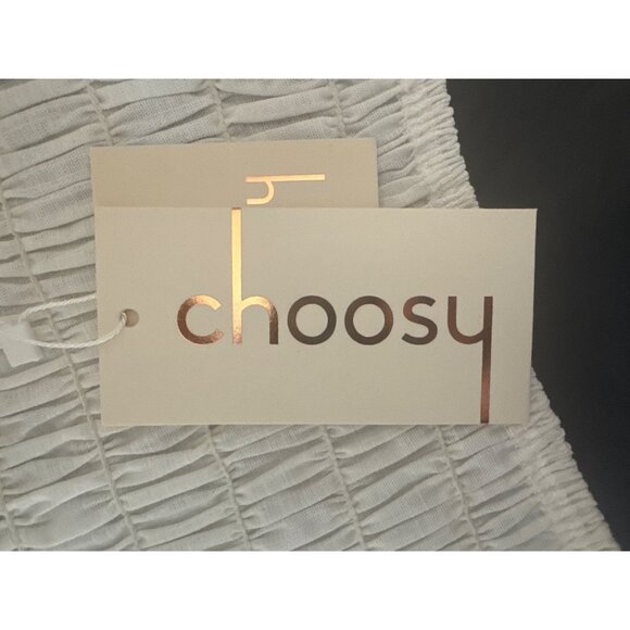 2/$30 NWT Choosy Small White Cotton Blend Ruffled Strap Button-Down Crop - Picture 13 of 14